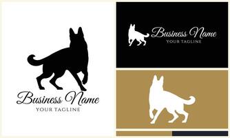 silhouet vector hond logo sjabloon