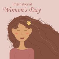 vector illustratie Internationale vrouwen dag, maart 8 kaart, web banier, vrouw