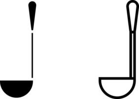 pollepel icoon, teken, of symbool in glyph en lijn stijl geïsoleerd Aan transparant achtergrond. vector illustratie