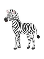 schattig tekenfilm zebra, gestreept paard, geïsoleerd voorwerp Aan wit achtergrond. Afrikaanse wild savanne dier. vector tekening.