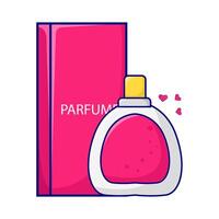 fles parfum met doos verpakking illustratie vector