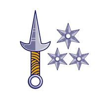 shuriken met kunai illustratie vector