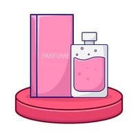 fles parfum met doos verpakking in Scherm illustratie vector