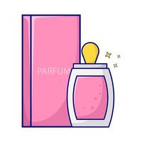 fles parfum met doos verpakking illustratie vector