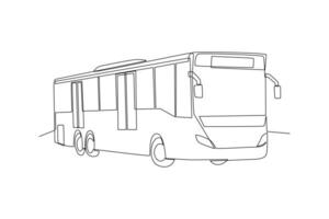 doorlopend een lijn tekening openbaar onderhoud vervoer concept. tekening vector illustratie.