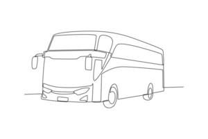 doorlopend een lijn tekening modern bus. land- vervoer concept. tekening vector illustratie.