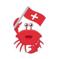 krab met vlag illustratie vector