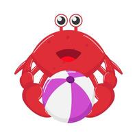 krab met bal illustratie vector