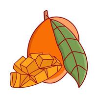 mango fruit met mango stukken illustratie vector