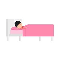 persoon slaap in single bed illustratie vector