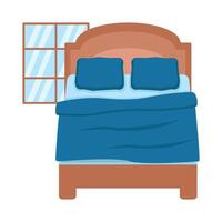 dubbele bed in slaapkamer illustratie vector