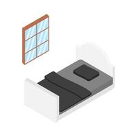 single bed in slaapkamer illustratie vector