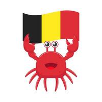 krab met vlag illustratie vector