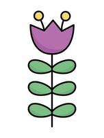 vector Scandinavisch stijl Purper tulp icoon. eerste bloeiend fabriek illustratie. bloemen clip art. schattig tekenfilm voorjaar bloem geïsoleerd Aan wit achtergrond.