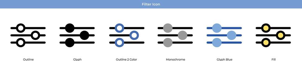 filter icoon reeks vector