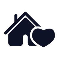 vector liefde hart huis huis logo ontwerp