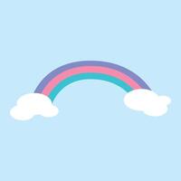 vector regenboog met wolken icoon geïsoleerd Aan achtergrond