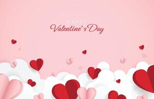 fijne Valentijnsdag. met creatieve liefdesamenstelling van de harten. vector illustratie