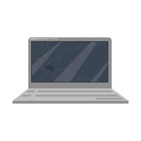 vector gebroken laptop vlak illustratie Aan wit