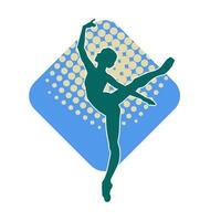 silhouet van een vrouw ballet danser in actie houding. silhouet van een ballerina meisje dansen houding. vector