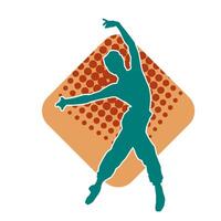 silhouet van een vrouw ballet danser in actie houding. silhouet van een ballerina meisje dansen houding. vector