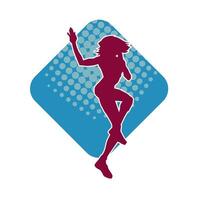 silhouet van een vrouw danser in actie houding. silhouet van een slank vrouw in dansen houding. vector