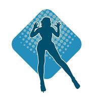 silhouet van een vrouw danser in actie houding. silhouet van een slank vrouw in dansen houding. vector