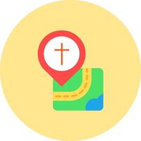 kerk vlak cirkel icoon vector