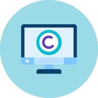 auteursrechten vlak cirkel icoon vector
