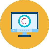 auteursrechten vlak cirkel icoon vector