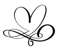 Hand getrokken liefde grens bloeien hart scheidingsteken Kalligrafie ontwerper elementen. Vector uitstekend huwelijk, de illustratie van de Valentijnskaartendag die op witte achtergrond wordt geïsoleerd