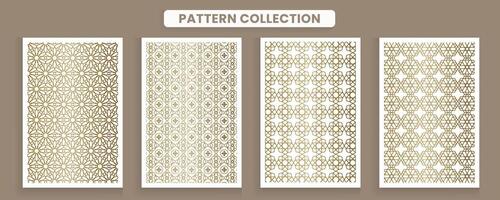 verzameling van Arabisch ornament patronen Aan een wit achtergrond, luxueus goud kleur. vector