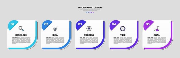 modern bedrijf infographic sjabloon met 5 opties of stappen pictogrammen. vector