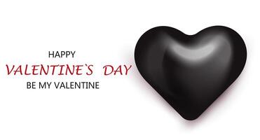 zwart hart. valentijnsdag dag groet kaart.liefde concept. vector illustratie voor kaart, partij, ontwerp, folder, poster, decor, banier, web, reclame