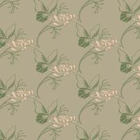 retro ornamenta bloemen en vlinder naadloos patroon vector