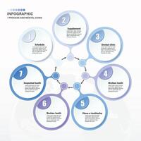 blauw toon cirkel infographic met 7 stappen, werkwijze of opties. vector