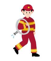 brandweerman tekenfilm karakter elementen vector