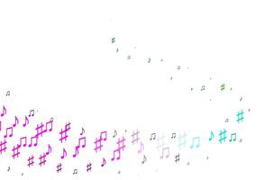 licht veelkleurig, regenboog vectorpatroon met muziekelementen. vector