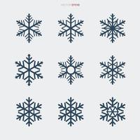 sneeuwvlok pictogramserie. sneeuwvlok teken en symbool voor kerstsjabloon. abstracte ster. vector. vector