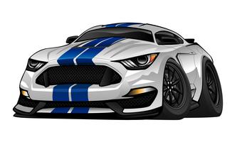 Moderne Amerikaanse Muscle Car Cartoon vectorillustratie vector