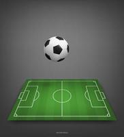 voetbalveld of voetbalveld achtergrond met voetbal bal. groen grasveld voor het maken van een voetbalspel. vector. vector