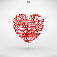 abstract hartsymbool voor Valentijnsdag. hartvorm voor decoratieve kaart, website, sjabloonontwerp en ansichtkaart. vector. vector