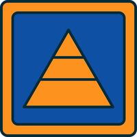 piramide lijn gevulde twee kleuren icoon vector