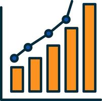 toenemen lijn gevulde twee kleuren icoon vector