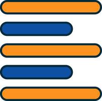 horizontaal links uitlijnen lijn gevulde twee kleuren icoon vector