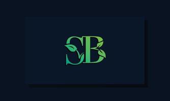 minimale bladstijl initiaal sb-logo vector