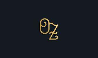 luxe mode eerste letter oz-logo. vector