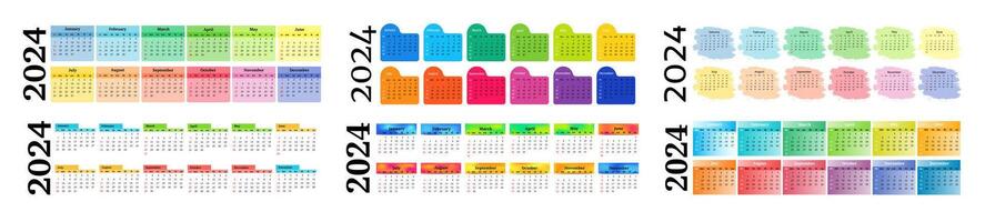 kalender voor 2024 geïsoleerd Aan een wit achtergrond vector