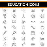 onderwijs pictogrammen, onderwijs icoon pak, onderwijs lijn pictogrammen vector