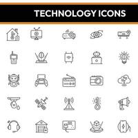 technologie pictogrammen, technologie lijn pictogrammen vector